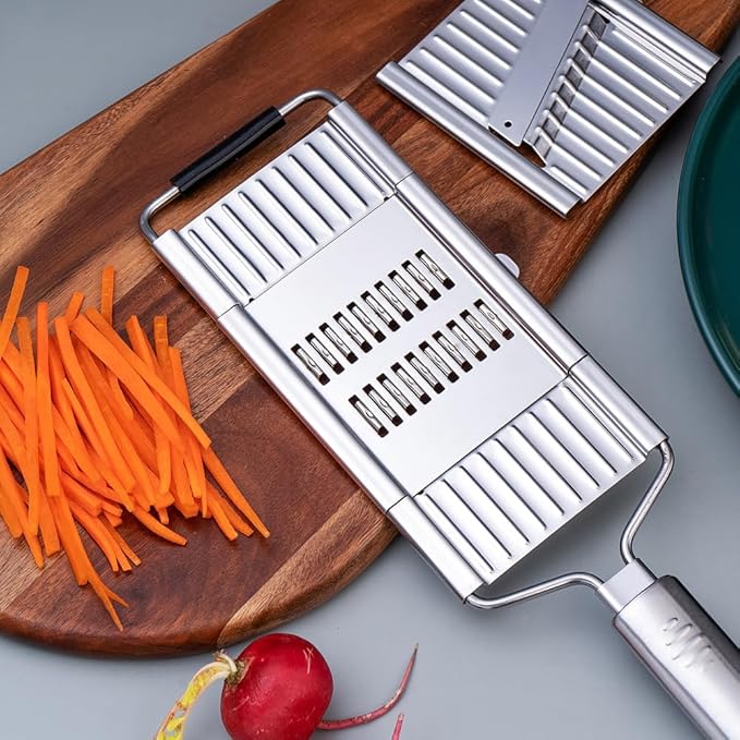 Handheld Food Grater,Professional Zester Slicing Set with 4 Interchangeable Blades for Lime,Cheese,Garlic,Ginger,Chocolate,Vegetable,Fruits