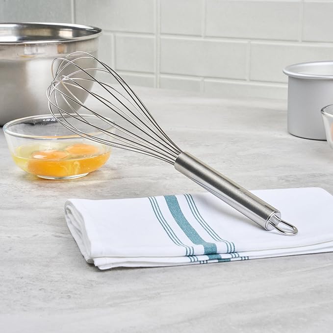 Restaurantware-German Standard 12.5 Inch French Whisk, 1 Dishwashable Kitchen Wire Whisk - Ergonomic Handle, Durable, Stainless Steel French Whip, For Blending, Stirring, Mixing Of Ingredients
