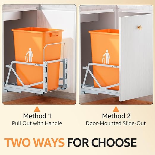 Pull Out Trash Can Under Cabinet Kit with Soft-Close Slides,Under Sink Trash Can Pull Out,for Kitchen,Sink, Drawer,Requires Minimum Cabinets Opening 12" W X 18" D(Garbage Can Not Included)