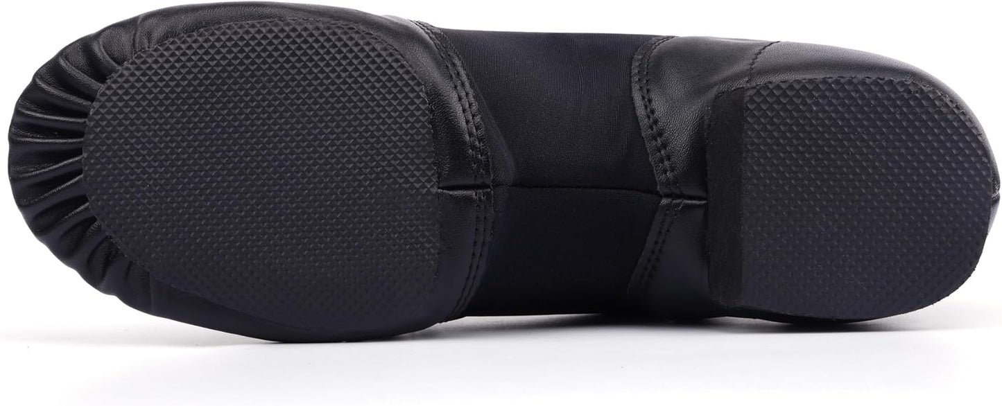 Linodes Unisex 006 PU Leather Upper Slip-on Jazz Shoe for Women and Men's Dance Shoes
