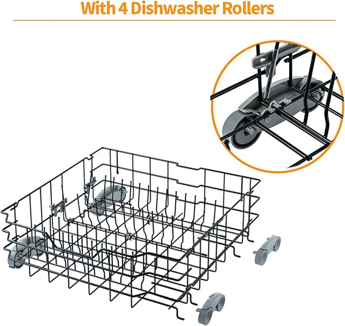 Upgraded WD28X25960 Dishwasher Lower Rack Replacement Parts for GE Dishwasher Parts Bottom Rack PDW7880G00SS GE Profile Triton XL Monogram Cafe Dishwasher Rack Lower Dishrack Rollers