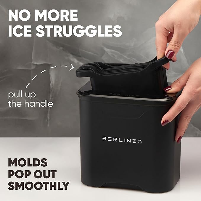 Berlinzo Premium Clear Ice Cube Maker with Conversation Ice Prints – 2 Large 2.1" Crystal Clear Ice Squares – Giftable Idea for Party, Game Night & Just for Fun – Includes Storage Bag (Non-Electric)