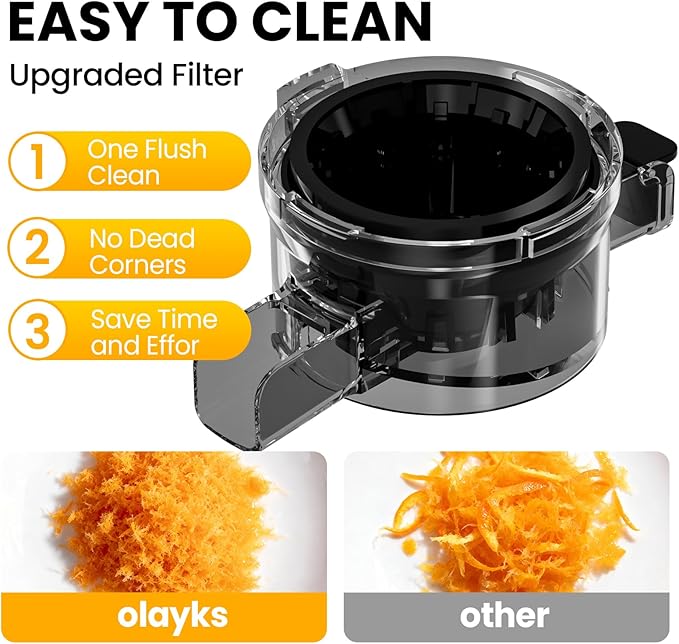 Juicer Machines, Cold Press Juicer for Fruit and Vegetable, Masticating Machine with Juice Recipe, Self Feeding Effortless for Batch Juicing,Easy to Clean,High Juice Yield