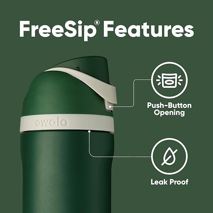 Owala Harry Potter FreeSip Insulated Stainless Steel Water Bottle with Straw, BPA-Free Sports Water Bottle, Great for Travel, 24 Oz, Slytherin