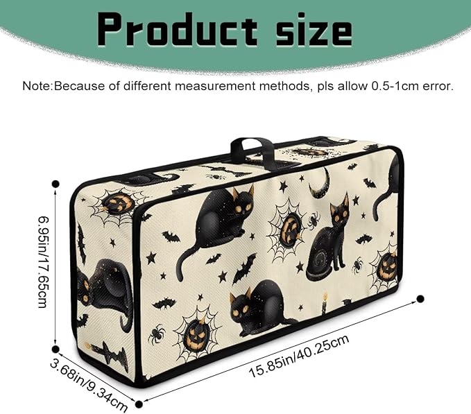 Halloween Toaster Covers 2 Slice Long Slot Cat Pumpkin Toaster Cover Decorative Dust-proof Small Appliance Covers, Easy to Fold and Carry Bread Maker Cover