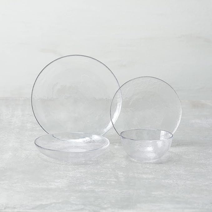 Fortessa Los Cabos Glass Dinnerware Collection, Cereal Salad Fruit Bowl (Set of 4), 6 Inch/21oz, Clear
