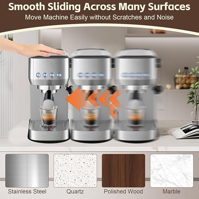 Sliding Mat for CASABREWS 3700 Essential Espresso Machine, Smooth Glide with Anti-Slip Base, with Hanging Strap, Clean Easily, Protects Kitchen Countertop, Sturdy Pad for CASABREWS 3700