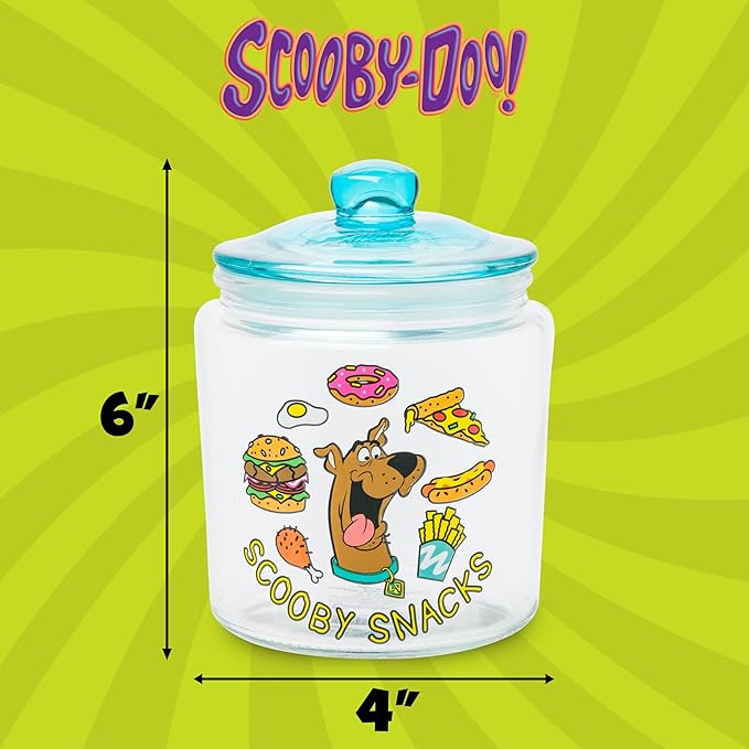 Silver Buffalo Scooby Doo Scooby Snacks Glass Cookie Snack Candy Jar with Lid (Small)