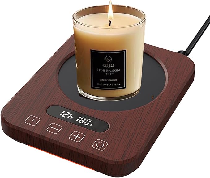 Coffee Mug Warmer,Cup Warmer with 7 Temp Settings,8H Auto Shut Off & 12H Timer,Fast Bottle Warmers for All Bottles,The Ultimate Coffee Warmer Plate for Beverage Lovers (Wood)