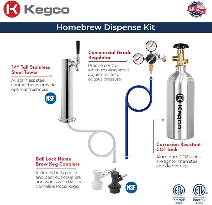 Kegco HBK309X-1 Keg Dispenser, 1 faucet without keg Black Stainless Steel