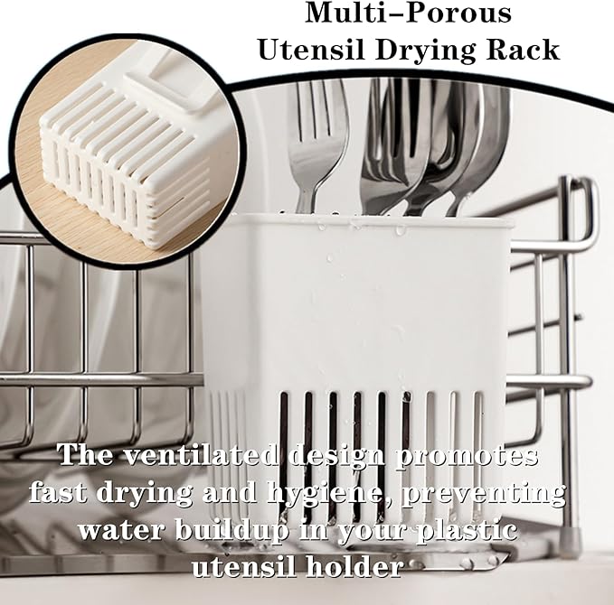 3 Pcs Utensil Drying Rack Universal Cup Silverware Utensil Drying Holder Basket for Home Kitchen, White
