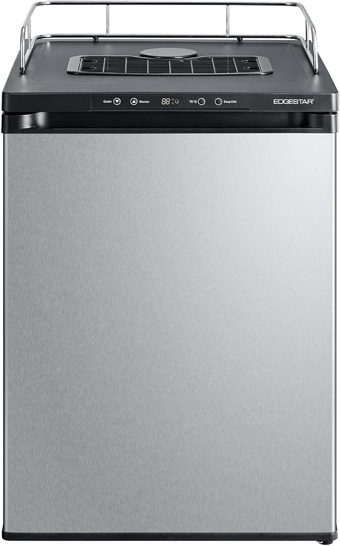 EdgeStar BR3002 24 Inch Wide Kegerator Conversion Refrigerator for Full Size Kegs with Deep Chill Mode - Stainless Steel