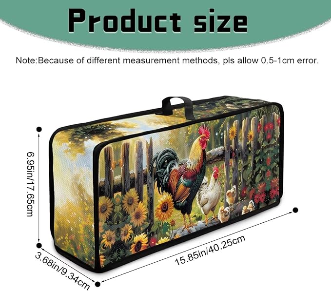Toaster Cover Cute Farm Chicken Toaster Cover 2 Slice Long Slot Beige Slim Dustproof & Water-Resistant Dust Covers for Toasters 2 Slice Long Slot, Decor Kitchen Appliance Covers
