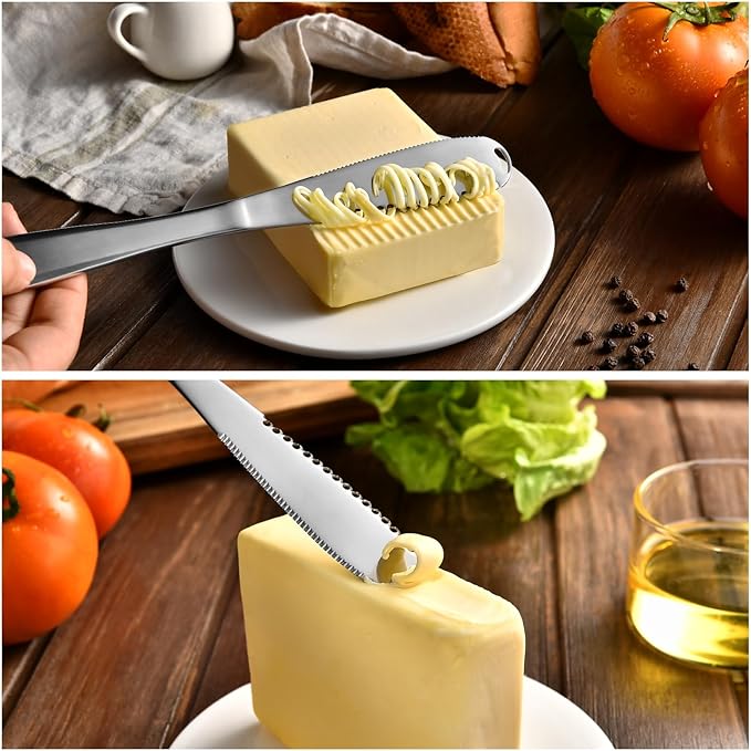 Butter Spreader Knife for Cold Butter above 20℉, Butter Slicer, Butter Curler, Butter Grater, Butter Blade (1 knife)