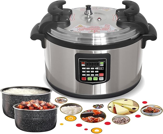 Kolice Commercial 220Volts 33L Pressure Cooker, 220Volts Multi Cooker Pressue Canner With Non-stick Inner Pot, 33L (35 QT), 3000W, For Hotel Restaurant Kitchen and only for 220V electric (NOT 110V)