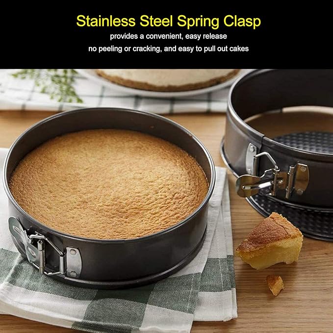 Cake Pan Set, Round Cheesecake Pan, Nonstick Cake Pan with Removable Bottom for Cheesecakes, Yogurt Cakes, Mousse, Coffee Cakes (22/24/26)