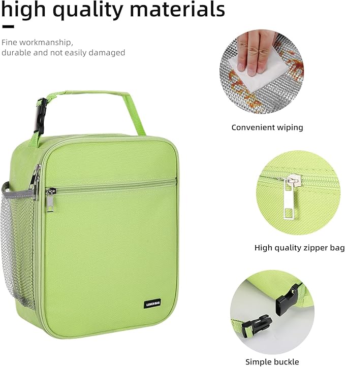 Lovoeo Lunch box Lunch bag for men women Insulated Lunchbox Lunch bags for Work Picnic Travel (Light green)