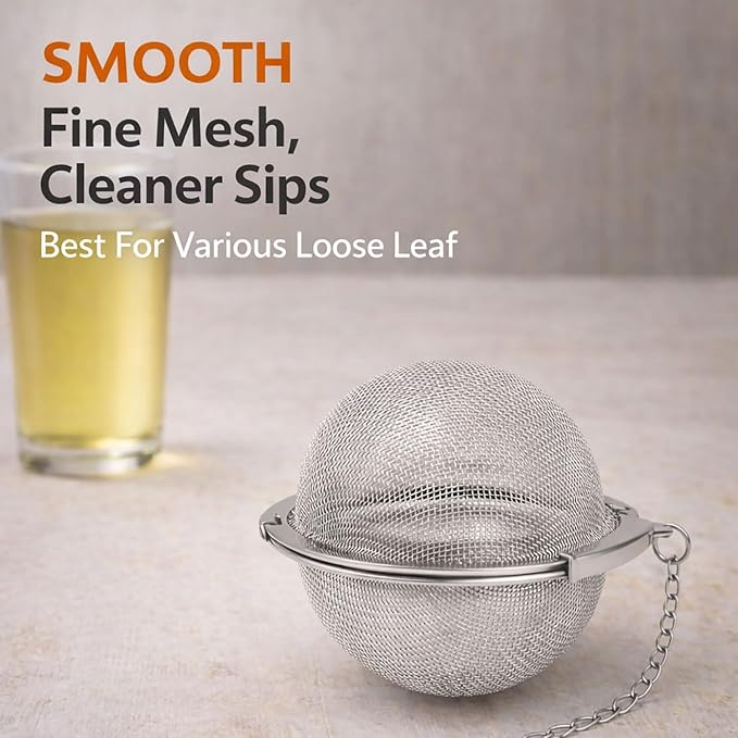 Cute Tea Infuser for Loose Leaf Tea, 304 Stainless Steel Fine Mesh Tea Ball Strainer with Adorable Calico Cat Mug Hook, Easy Lift-Out, Leak-Resistant Closure, Dishwasher Safe, Gift Box