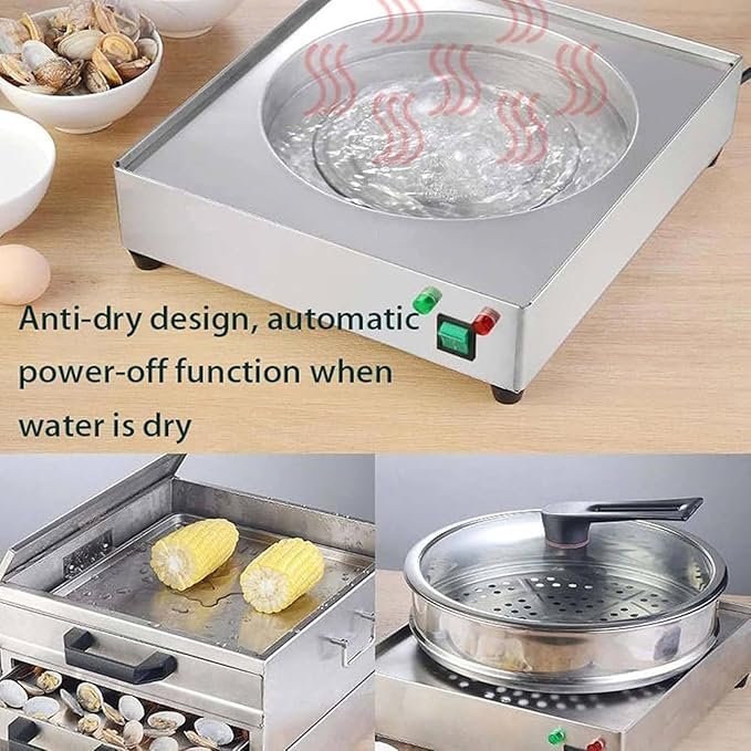 Rice Noodle Roll Steamer Rice Noodle Rolls Machine for Cooking Food Is Heated Evenly 2 Layer Rice Noodle Roll Steamer Machine for Cooking Dim Sum Buns Dumplings