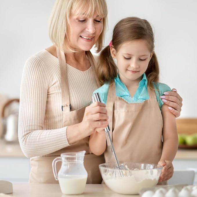 Stainless Steel Egg Whisk, 12 Inch Hand Mixer, Upgraded Semi-automatic Whisk, Ideal For Blending, Whisking, Baking tool, Beating Eggs, Butter & Milk, Suitable For Home Kitchen Use.