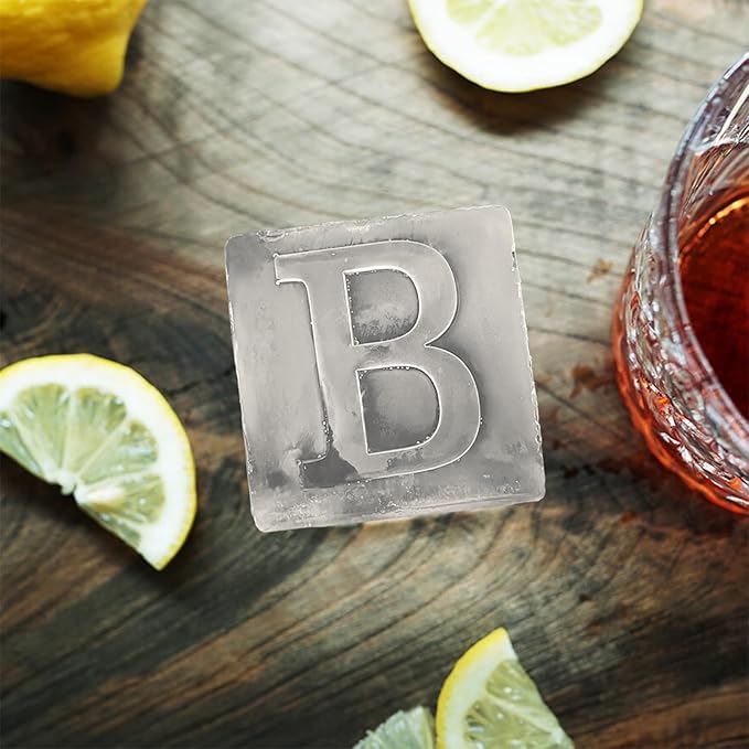 Letter B Monogram Ice Cube Mold Custom Ice Cube Mold 2 Inch Big Initials Silicone Ice Cube Tray Gifts for DAD Gifts for Him