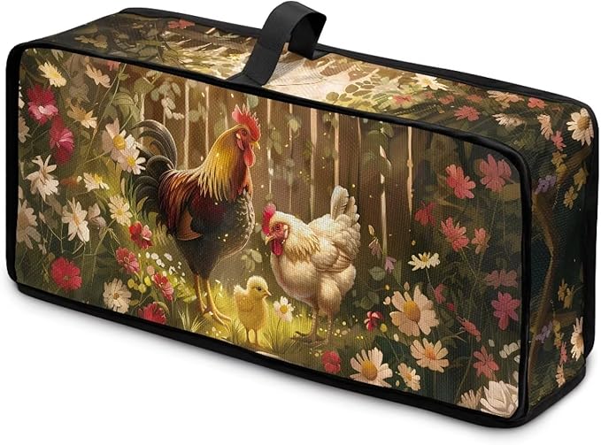 Farm Chicken Toaster Cover 2 Slice Dustproof Protective Cover for Toaster 2 Slice Long Slot, Water-Resistant Thin Dust Covers for Kitchen Appliances