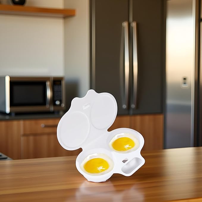 Egg Poacher, Microwave Egg Boiler Poacher, Microwave Egg Poacher, 2 Cavity Nonstick Maker With Lid, Cooker, Specialty Cookware