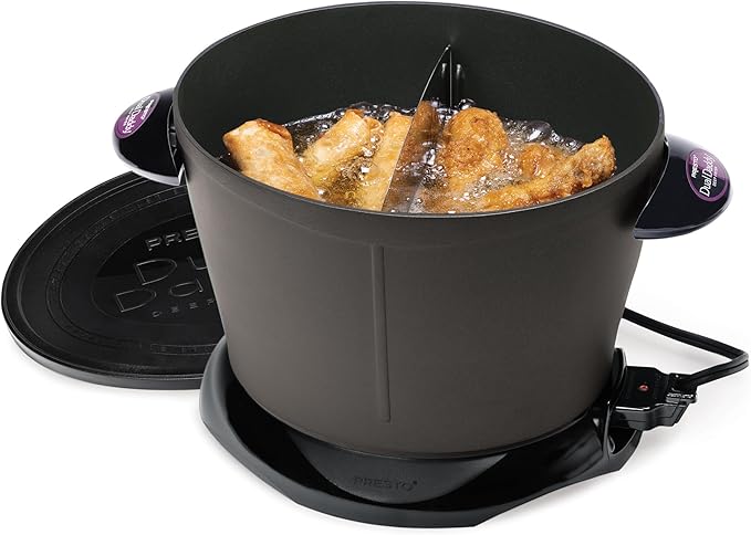 Presto 05450 DualDaddy Electric Deep Fryer, Black