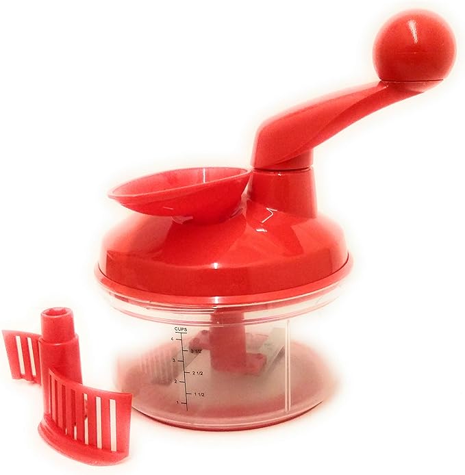 Tupperware Quick Chef Pro System with Whisk and Blade Time Savers Red