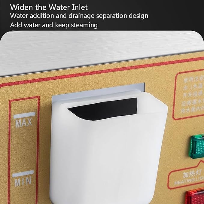 Dim Sum Electric Steamer, Commercial Electric Steamer, Dry Boiling Alarm Water Shortage Alarm/water Shortage Power Outage/mirror Panel(Steamer Basket Not Included), Steamer Basket: 13-20cm