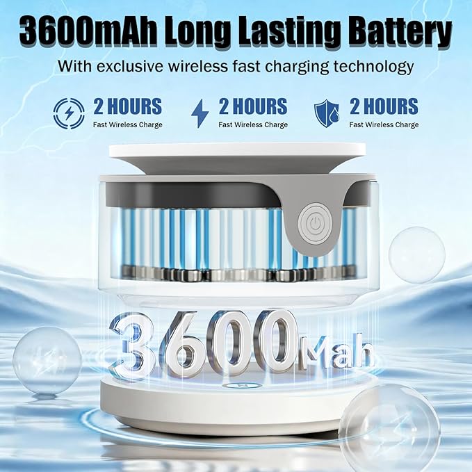 Fruit and Vegetable Washing Machine, Upgrade Titanium Electrolysis Purification Fruit Cleaner Device Waterproof Fruit and Vegetable Purifier Clean Fresh Produce in Water (White)