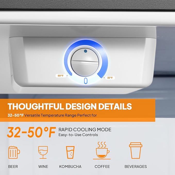 ROVSUN BF-152 Full Size 5.4 Cu.Ft, Beer Kegerator with CO2 Tank Included, Draft Beer Dispenser for Home Bar, 152L Beverage Refrigerator Direct Cool, Metal Cabinet, Single Tap, Silver