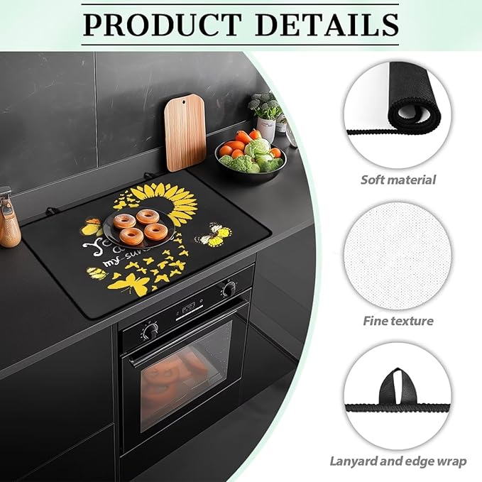 Butterfly Print Stove Covers for Gas Dust-Proof Protector Pad with Funny Pattern Designs for Laundry Room & Kitchen Decor Universal 29"x20.9"