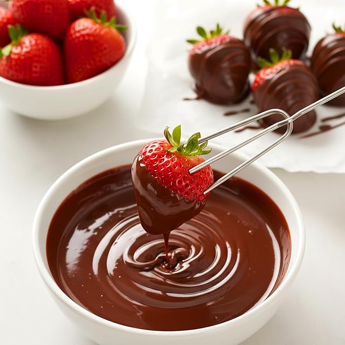 5 Piece Chocolate Dipping Tool Candy Making Supplies for Easy Candy Making and Decorative Plating, Stainless Steel Decorating Spoons for Decorative Plates Cake Coffee, Dipping Fork Spoons