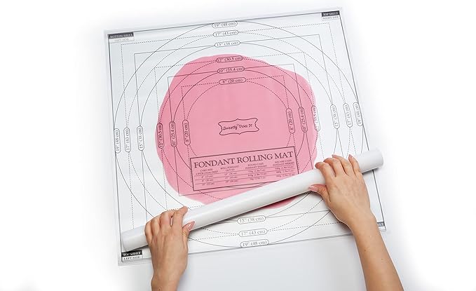 KitchenCraft Sweetly Does It Fondant Icing Rolling Mat with Measurements, Mixture of Several Materials, White, 50 x 50 cm