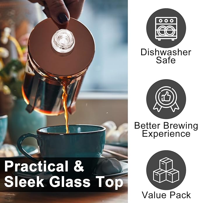 2 Pack Coffee Percolator Glass Top Replacement, Clear Coffee Filter Glass Knob for Electric and Stove Pots, Heat-Resistant Percolator Parts Camping Accessories for Coffee Filter and Makers
