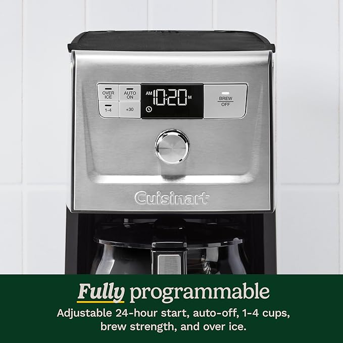 Cuisinart Coffee Maker, 14-Cup PerfecTemp Programmable Coffee Machine Glass Carafe with 1-4 Cup Setting, Brew Strength Control, Brew Pause, and Over Ice Function, Stainless Steel, DCC-3500SS