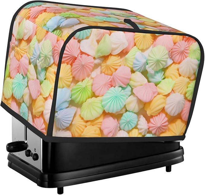 Cute Candy Gummy Toaster Cover 2 Slice, Cute Country Bread Machine Cover, Washable Toaster Kitchen Small Appliance Cover Stain Resistant,with Top Handle