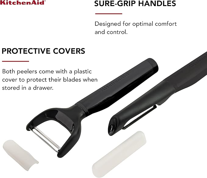 KitchenAid Universal Euro Y Peeler, Set Of 2, Black