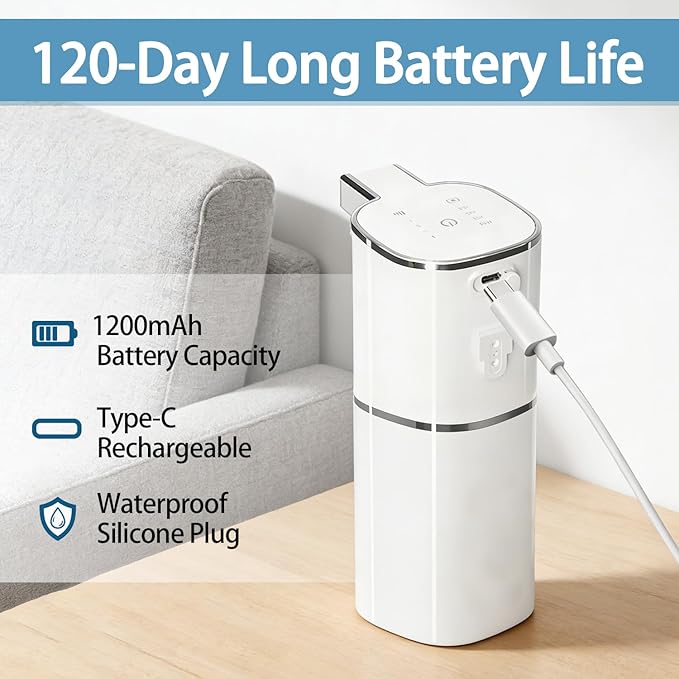 Automatic Soap Dispenser, Dish & Hand Foaming Soap Dispenser for Bathroom Kitchen, Liquid Auto Smart Electric Foam Pump Touchless，420ml-4 Levels Adjustable