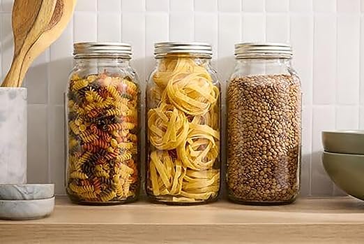 Ball - 64oz Wide Mouth Jars with Lids & Bands 5 Pack Jars | Half Gallon Large Glass Mason Jar for Food Storage with airtight Lid, 0.5 Gallon Glass Jar with Lid and Bands, Set of 5