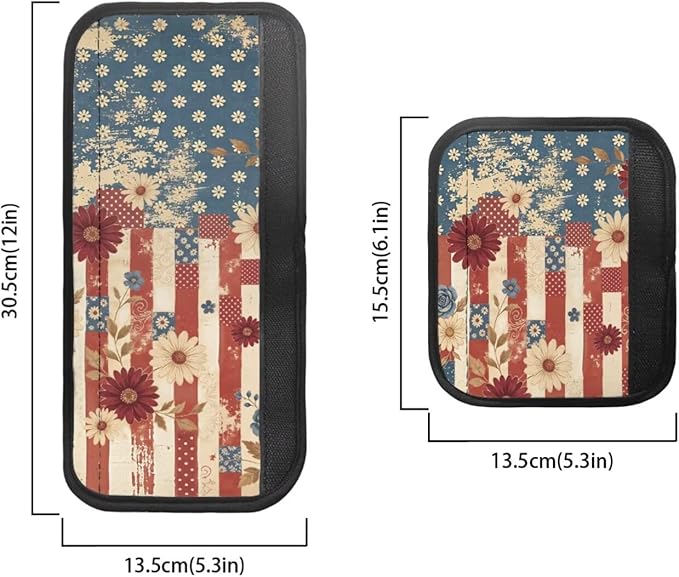 6 Pcs Refrigerator Microwave Door Handle Covers for Independence Day Decor Electrical Appliances Handle Protector for 4th of July, Fingerprints, Liquids, Retro American Flag Daisy