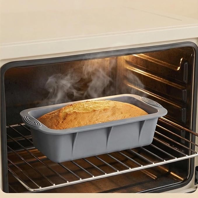 Nonstick Silicone Bakeware Set, 6 set Baking Cake Pan, Economical BPA Free Heat Resistant Bakeware Tools for DIY Loaf Bread Cheesecake Pizza Cupcake Muffin (Gray)