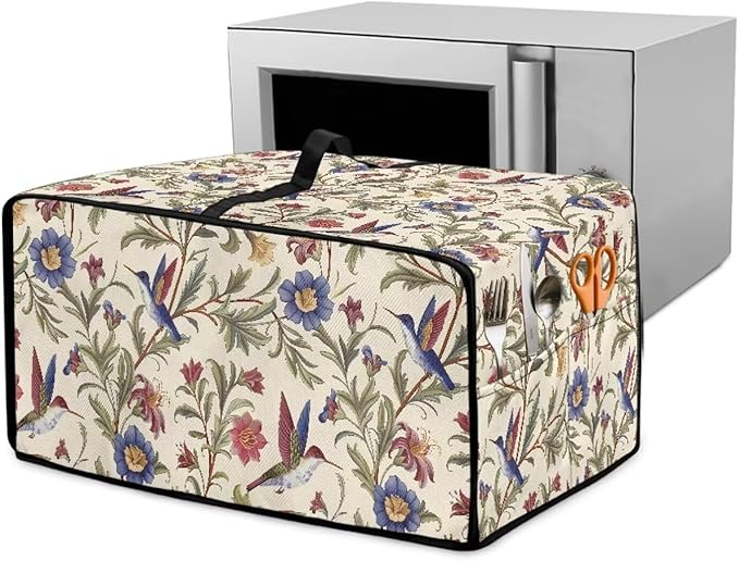 Countertop Convection Oven Cover Dust Protection Air Fryer Toaster Oven Covers for Home Kitchen Decorations 18.5 x 22.5 x 13 Inches, L, Hummingbird Floral Leaf