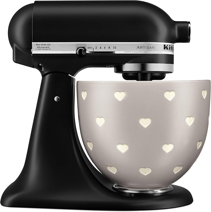 KitchenAid 5-Quart Layered Hearts Ceramic Bowl for KitchenAid Tilt-Head Stand Mixer