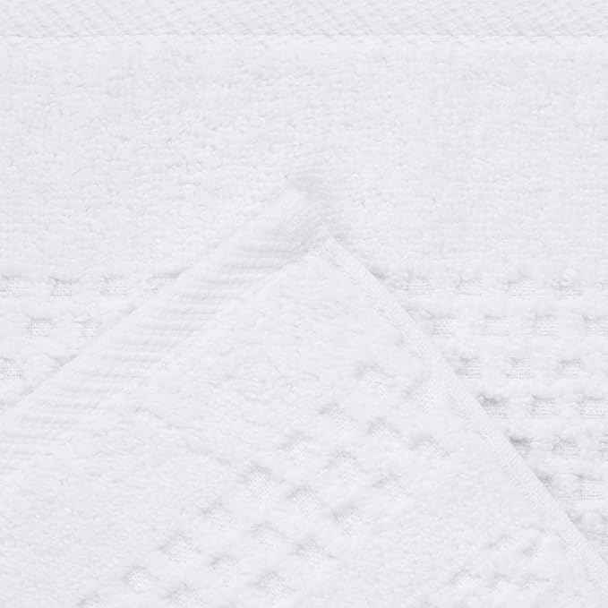 Superior Playa Zero Twist Cotton Medium Weight Towels, for Guest Bath, Bathroom, Shower, Spa, Plush, Quick Dry, Ultra-Soft Towels, Bath Essentials, Waffle Textured, 6 Piece Assorted Towel Set, White
