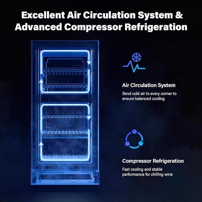 ROVSUN 26 Bottle Wine Fridge, Dual Zone Wine & Beverage Refrigerator w/Independent Temp & LED Control Panel, Built-in/Freestanding/Under Counter Wine Cooler Chiller for Red White Wine/Champagne/Beer
