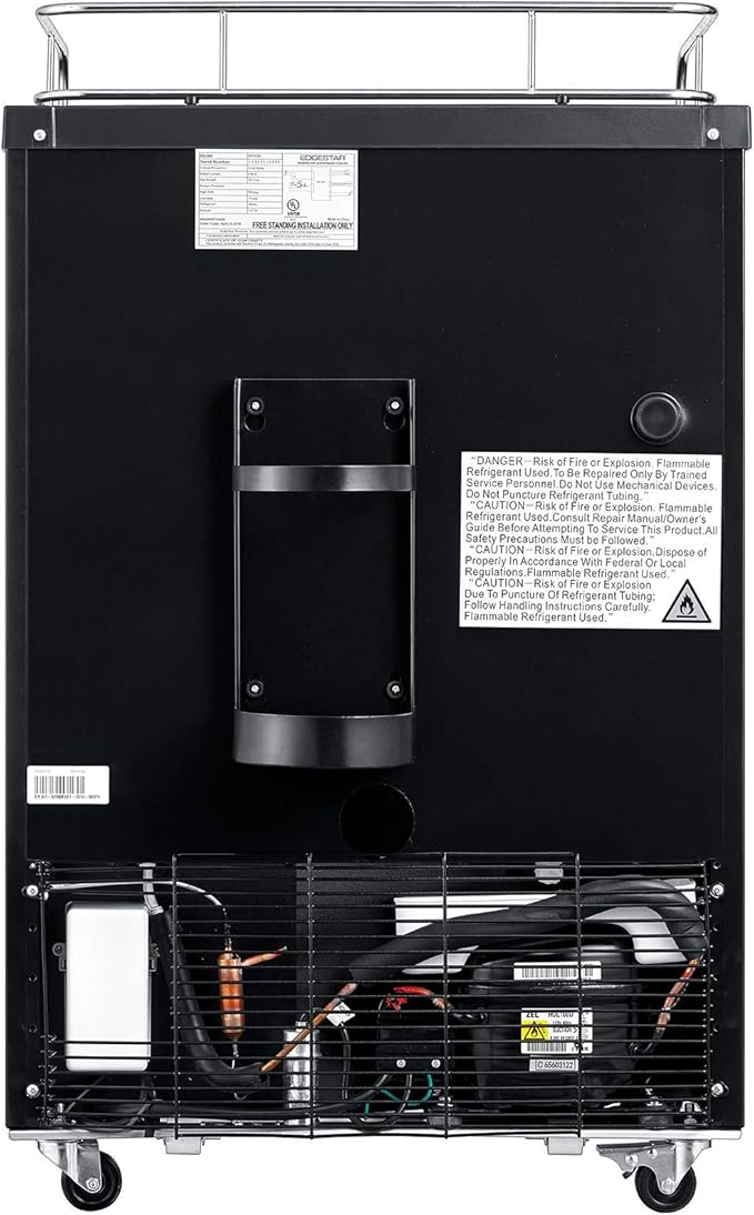 EdgeStar BR3002 24 Inch Wide Kegerator Conversion Refrigerator for Full Size Kegs with Deep Chill Mode - Stainless Steel