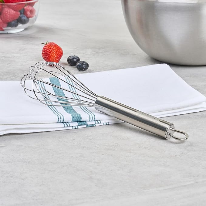 Restaurantware-German Standard 8.5 Inch French Whisk, 1 Dishwashable Kitchen Wire Whisk - Ergonomic Handle, Durable, Stainless Steel French Whip, For Blending, Stirring, Mixing Of Ingredients