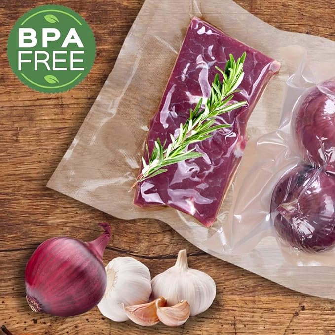 MakMeFre 200 Pint Size 6"x10" Vacuum Freezer Sealer Bags for Food, BPA Free, Heavy Duty Commercial Grade, Sous Vide Vaccume Safe,Vaccume Seal Pre-Cut Bag white